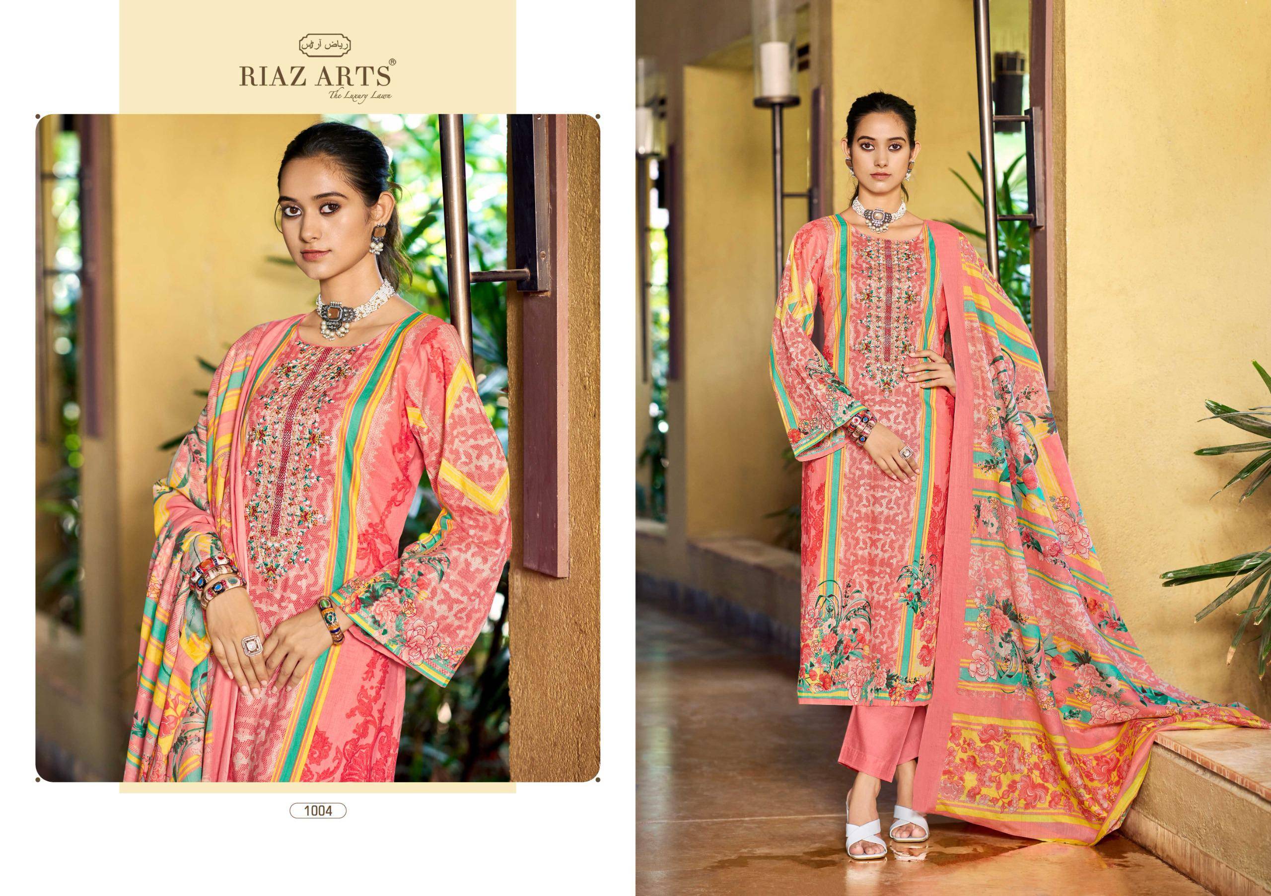 Musafir vol-33 by Riaz arts 1001 TO 1006 SERIES Pakistani Stylish Beautiful Colourful Printed & Embroidered Party Dresses At Wholesale Price